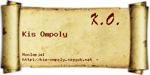 Kis Ompoly névjegykártya